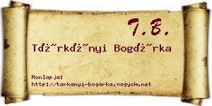 Tárkányi Bogárka névjegykártya